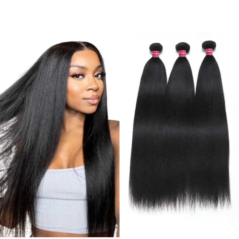 Beautyforever Yaki Straight bundles 100% human hair bundles