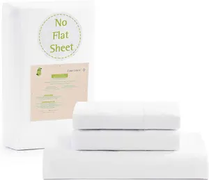 LANE LINEN Fitted Sheet, 100% Organic Cotton, Percale Weave, Ultra Soft, Breathable,Fits Mattress Up to 15" Deep