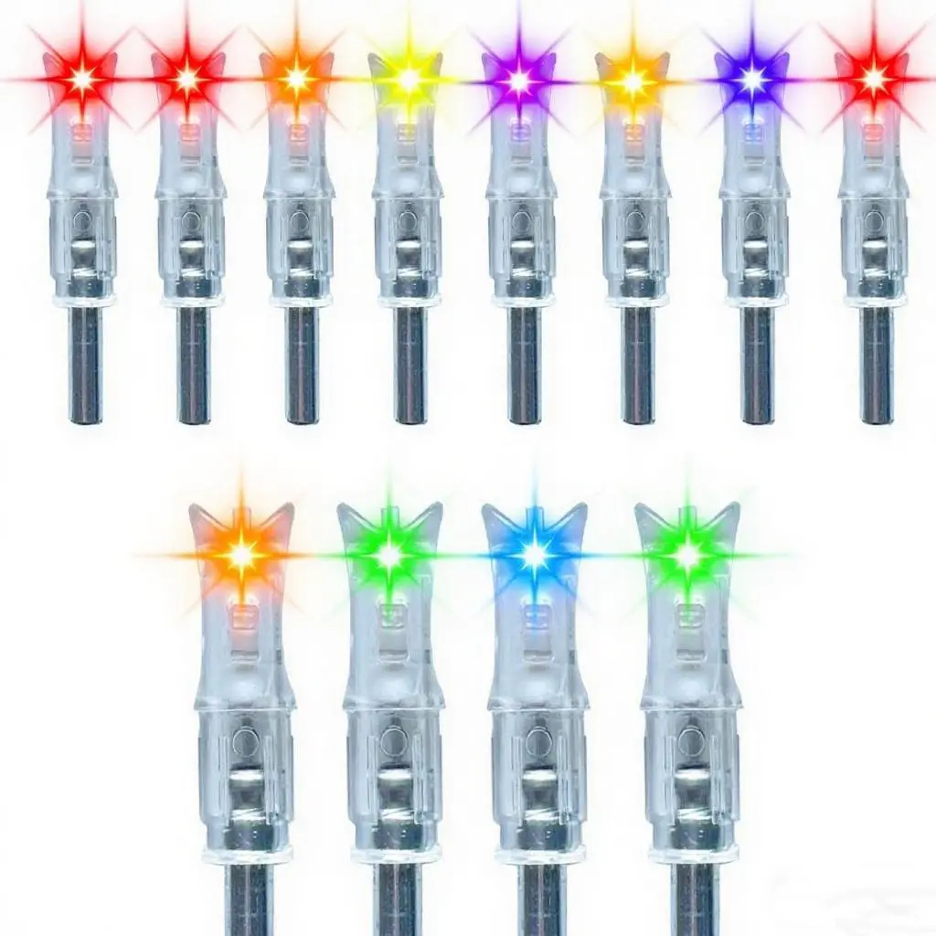 6pcs/12pcs Multi-color Lighted Nocks for Crossbow Bolts with 0.300"/ 7.62mm Diameter