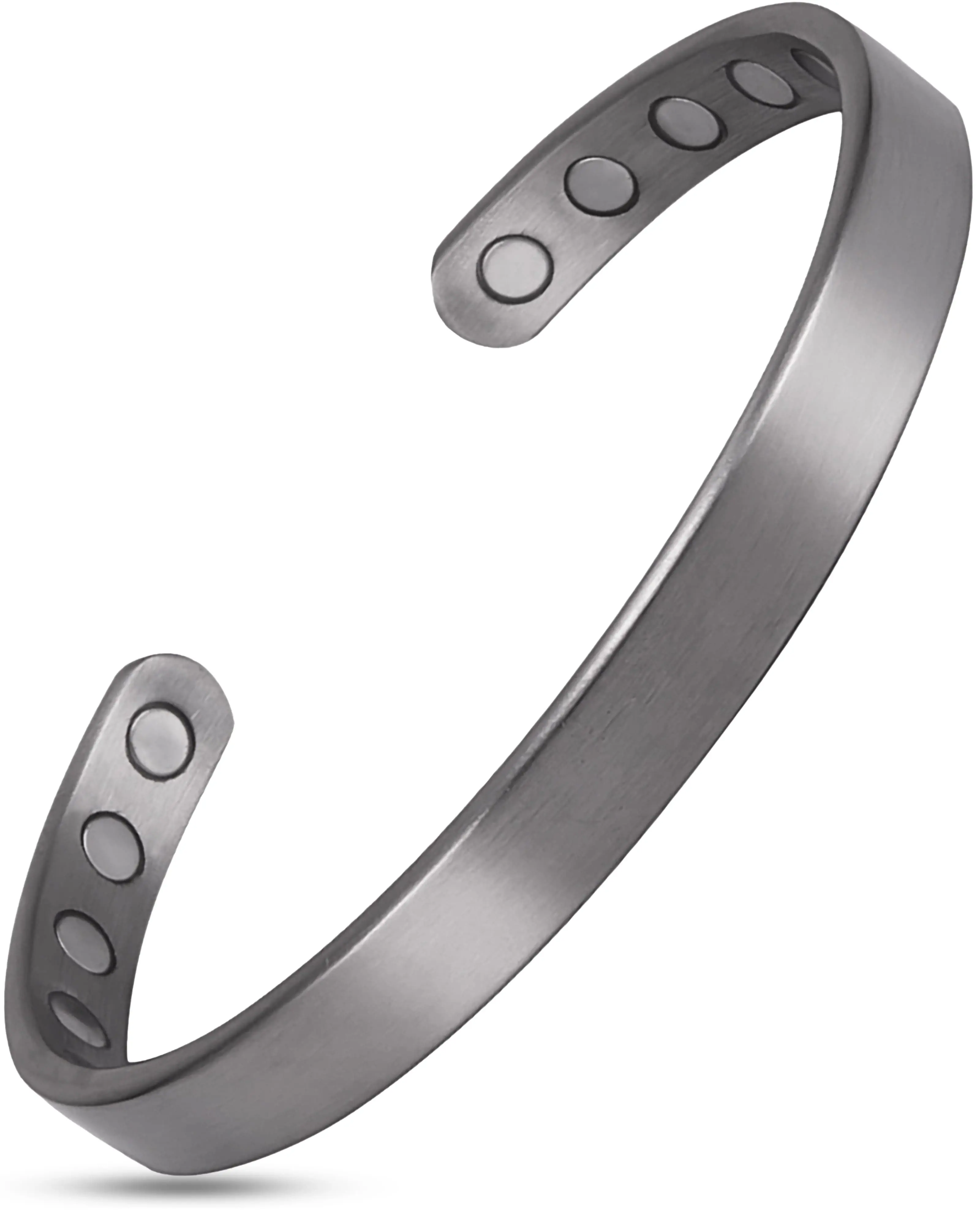 Men’s Magnetic Bracelet Cuff (Brushed Silver)