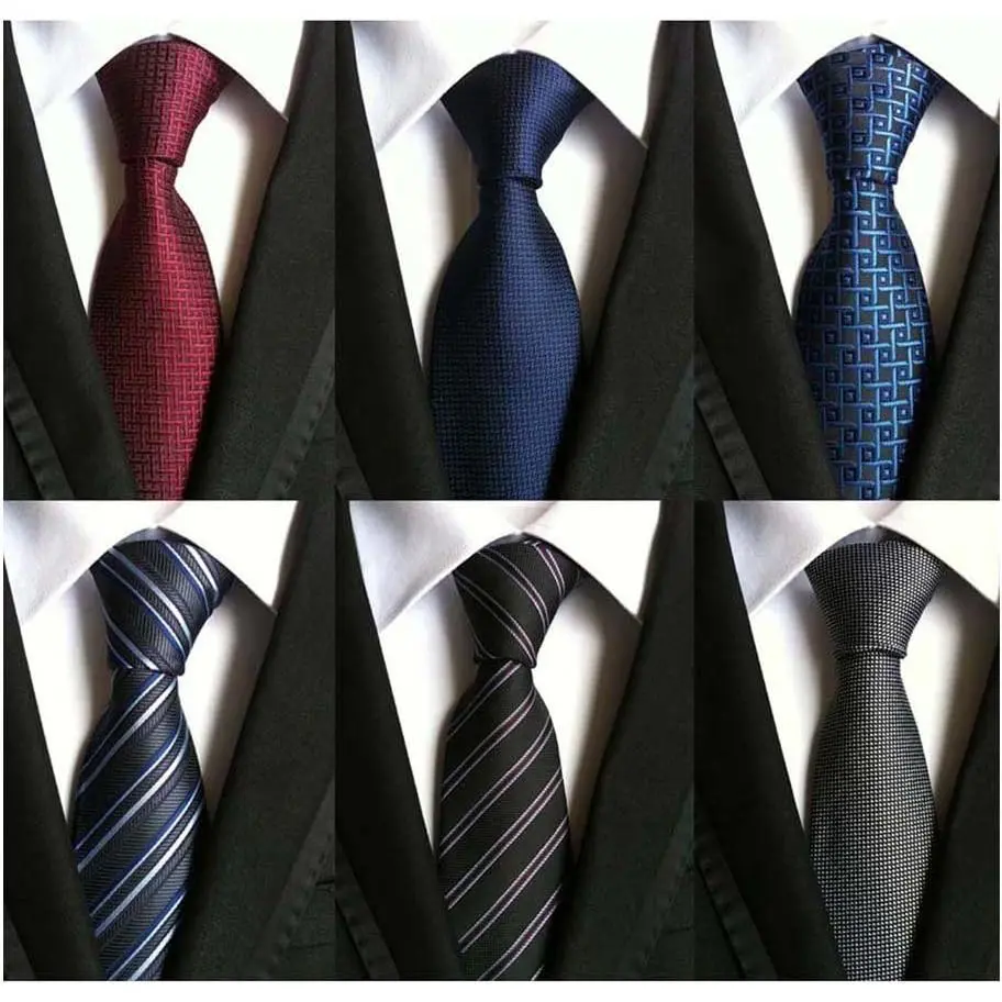 Men's Classic Woven Jacquard Silk Neckties, 6-PCS Lot for Business Occasions, Friends, Graphic, Male, Ceremony