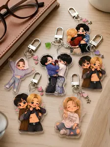 Cute Chibi Cartoon Acrylic Keychain, Music Lover Gift