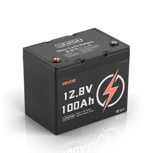 【fathersdaygift】VEVOR 12V 100Ah LiFePO4 Battery,Up to 15000 CyclesDeep Cycle Lithium Iron Phosphate Battery with Built-in BMSLow Temperature Protection10 Years Lifetimefor Solar Off-Grid Home Energy Storage