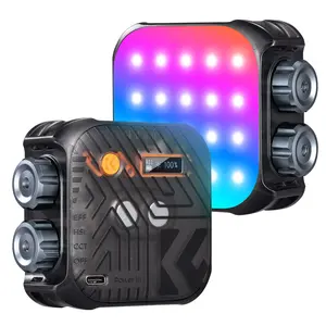 【K&F CONCEPT】RGB Video Light, 360° Full Color Portable Photography Light, LED Camera Light w 21 Light Effects, 2500K-9900K CRI 96+, 2000mAh Rechargeable Photography Lighting for Vlogging, Selfie.