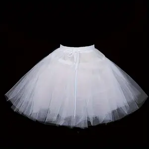 [Polyester Petticoat] White polyester petticoat with adjustable waist, girls' style |               Princess dress without hoop with petticoat support |               Perfect performance, parties and weddings