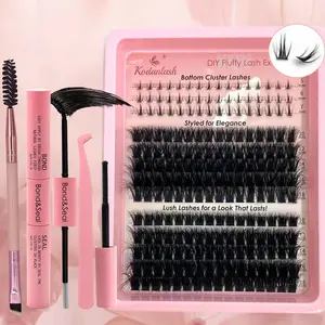 Diy Wispy Lash Clusters Eyelash Extension Kit, 1 Set Mixed Length High Quality Eyelashes Individual False Eyelashes & Bottom Lashes, Lashes Clusters Kit, Long Lasting Lash, Cosmetic False Lashes, Natural Eyelash Extensions, Diy Volume Eyelashes
