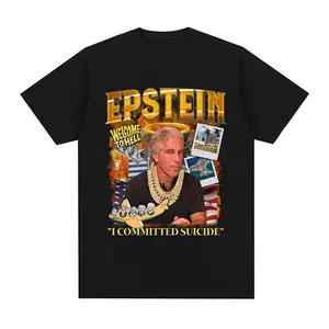 Men's Funny Jeffrey Epstein Graphic T Shirt Short-sleeved Print Gift Tee Relaxed Fit Top