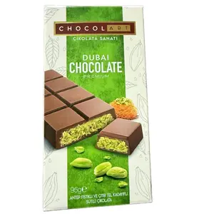 Dubai chocolate premium bar with pistachio flavor