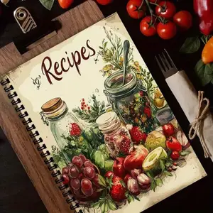 Recipe Notebook for Cooking, Record Food Names, Numbers, Preparation Time, Ingredients, Steps, Practical Kitchen Journal