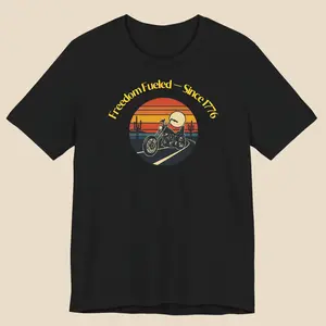 Men's Short-Sleeve Soft Streetwear T-Shirt, Freedom Fueled Desert Ride Top | Bella+Canvas 3001