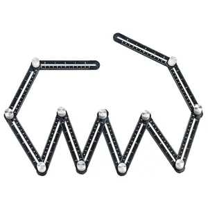 Multi Angle Measuring Ruler, 12-Sides Ruler Hole Locator  Alloy Universal Multi Angle Measuring Ruler Protractors, Adjustable Floor Tile Glass Woodworking Puncher