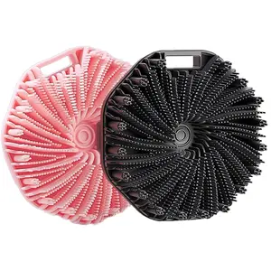 Silicone Body Scrubber, Exfoliating Body Scrubber for Sensitive Skin, Non-Slip Shower Scrubber for Body, Silicone Body Brush for Showering, Charcoal, Effective Showering Exfoliation, Gentle Massage