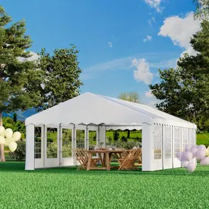 16x32ft Heavyduty Party Tent, Outdoor Gazebo with Removable Sidewall Windows & Storage Bags, Ideal for Events, Weddings, BBQs, White
