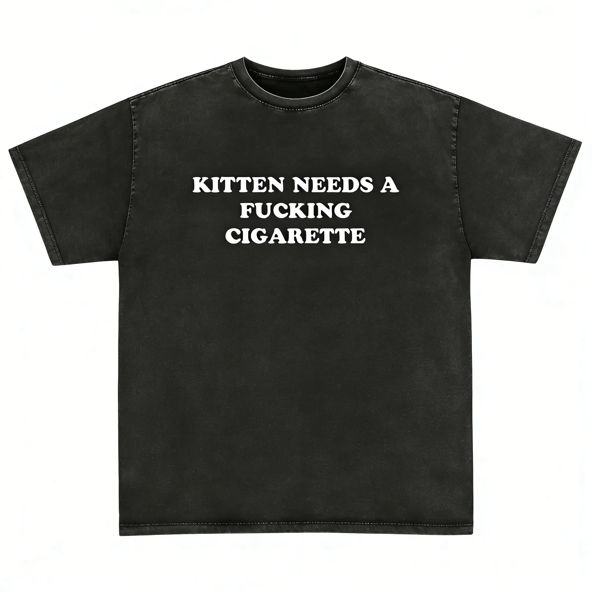 Kitten Needs A Cig Shirt - Unisex Cotton Tee, Funny Shirt, Cat Shirt