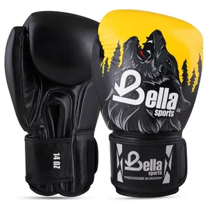 BELLA Sports Boxing Gloves  Training Gloves Synthetic Leather Punching Bag Gloves for Men Women Kickboxing MMA Muay Thai Sparring Gloves Heavy Bag Workout Fighting Gloves with Wrist Support