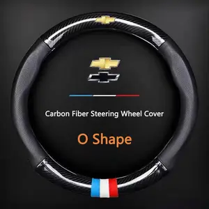 38cm Honda Car Steering Wheel Cover Carbon Fiber Leather For Chevrolet Aveo Bolt Onix Cruze Spark Cavalier Colorado Lacetti Trailblazer Silverado Tahoe Traverse