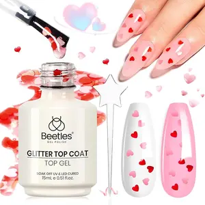 Beetles Gel Top Coat Glitter Soak Off Nail Polish with Gold Glitter for Nail Art and Long Nails Powder Manicure Cosmetic Uv Cutics #dealsforyoudays