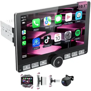 Haudio 10.1" Android 13 Car Stereo, 360° Rotatable Screen, DSP Sound Enhancement, Physical Buttons, IPS Touchscreen, CarPlay, Android Auto, FM/AM Radio, GPS Navigation, 2GB RAM + 64GB Storage, Bluetooth, Split Screen