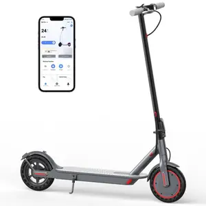 Long-Range Adult Electric Scooter – 8.5" Solid Tires, 350W Motor, 19MPH Speed, Dual Braking System, Lightweight & Portable, Smart App for Ride Data