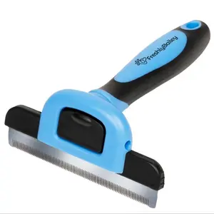 Freshly Bailey Deshedding Tool for Short Hair Dogs & Cats - Best Shedding Comb for Labs Beagles Frenchies Pitbulls - Reduces Shedding by Up to 95% - Grooming Brush with Anti-Slip Handle