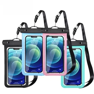 Waterproof phone pouch, 2 transparent waterproof phone cases with hanging straps, suitable for iPhone, winter swimming, cruises, diving, kayaking, hot springs soaks, and essential items for spa trips.