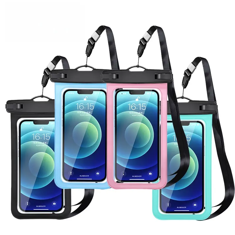 Waterproof phone pouch, 2 transparent waterproof phone cases with hanging straps, suitable for iPhone, winter swimming, cruises, diving, kayaking, hot springs soaks, and essential items for spa trips.