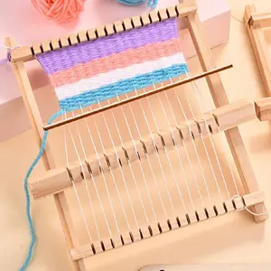 Handmade Knitting Machine Kit for DIY Yarn and Tapestry Weaving, All-Season Wooden Knitting Set, Eco-Friendly Materials, Wall Decor and Coasters, Wooden Yarn Holder