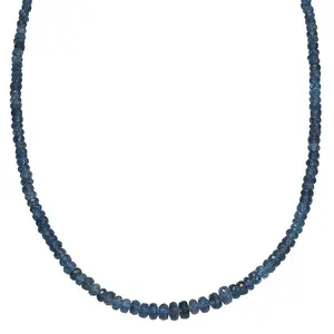 RHAPSODY AAAA Blue Aquamarine Round 950 Platinum Beaded Necklace for Women Jewelry Birthday Gifts Size 18-20 Inches Ct 49.2