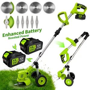 Lightweight 21V Cordless Weed Eater: Women-Friendly 3-in-1 Grass Trimmer, Brush Cutter & Adjustable Pole Weed Wacker with Multi-Blades – Newly Upgraded Design, Ideal for Yard Maintenance.