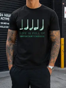 Life Is Full Of Important Choices Golf Clubs Funny Graphic Tee Vintage Washed Cotton T Shirt For Men Women Golf Lover Casual Streetwear Tee