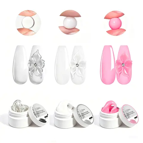 3D Gel Nail Art Sculpture, 3PCS  15ML 3D Molding Gel for Nails Non Stick Hand Solid Builder Gels Home Manicure, Nail Salon, Nail Charms, Solid, Extension, Carving, Molding Hard Gels DIY Nail