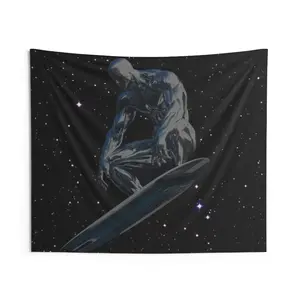 Cosmic Surfing Wall Tapestry - Space Decor, Room Aesthetic, Wall Art, Unique Gift, Modern Home Decor