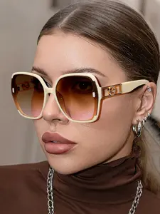 Classic Retro Rectangular Fashion Sunglasses - Anti Reflective PC Lenses, Lightweight Plastic Frame Party Simple And Trendy Glasses, Anti Glare Design