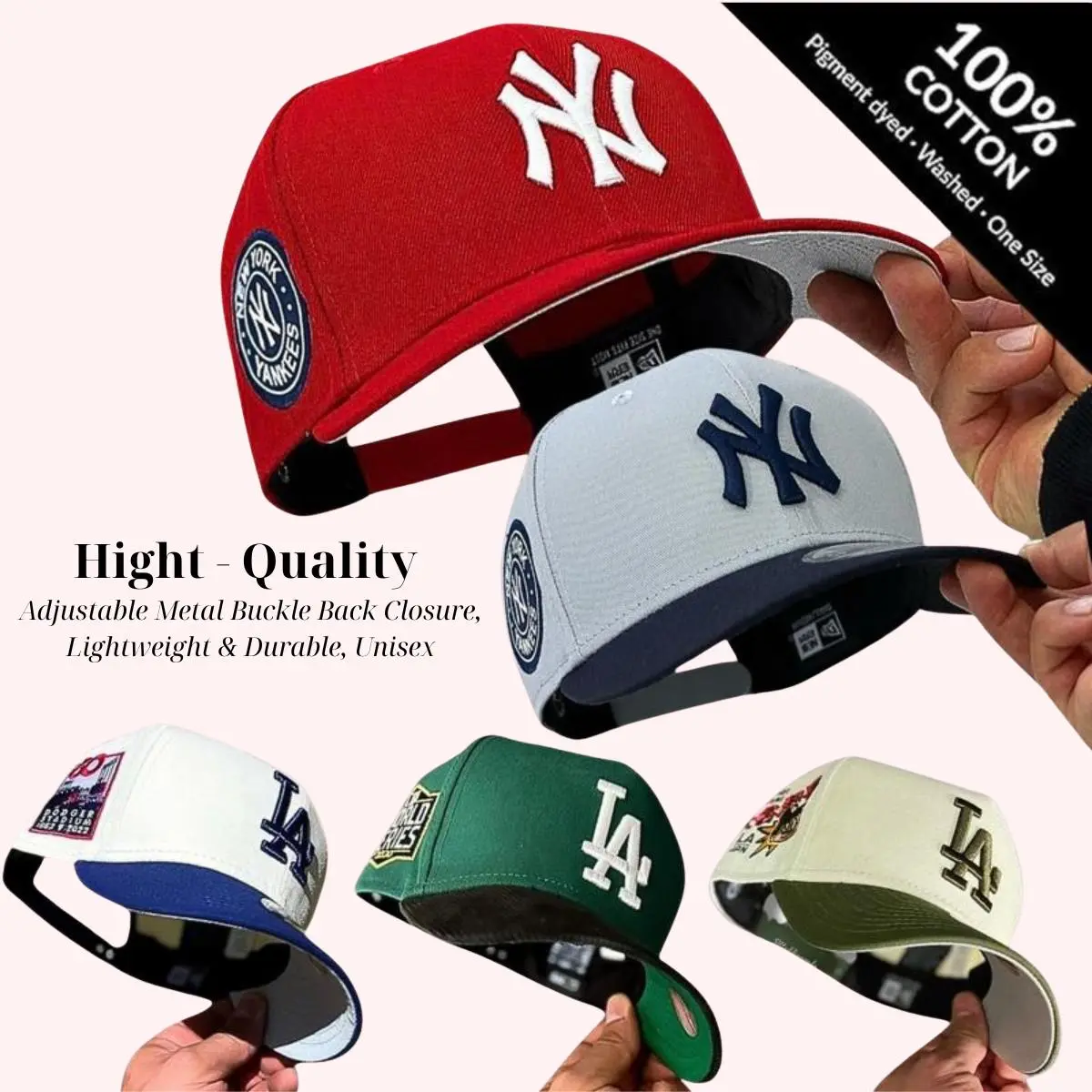 New Era MLB Dodgers Yankees 9FORTY 59FIFTY Classic MLB Baseball Cap – Premium Snapback Hat with Embroidered Team Logo, Adjustable Unisex Fit, Retro Sports Streetwear, Casual Lifestyle Accessory, Trending USA Fashion 2026