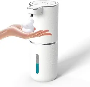 Automatic Soap Dispenser Touchless Foaming 400ml USB Rechargeable Electric Wall Mounted 4 Levels Adjustable Foam Soap Dispenser Pump for Bathroom Kitchen Dish Soap