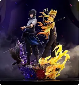 Anime Shinobi Trio Resonance - Dynamic Ninja Warrior Collectible Statue Model for Display & Gift