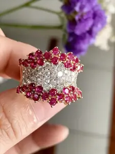 Vintage Elegant Copper Zircon Ring for Women, Stackable Engagement Ring, Courtly Style Wedding Engagement Party Ring, Beautiful and Refined Jewelry Gift, Copper Band Rings, Stackable Finger Rings, Vintage Bridal Ring