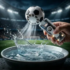 100-Speed Handheld Turbo Fan with Glow Light, Portable Foldable Soccer Pocket Fan, 3600mAh Rechargeable Battery Cooling Fan for Stadium, Game Day & Tailgating