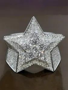 1 PC Pretty Cubic Zirconia Ring For Women For Wedding Engagement Anniversary Party Jewelry, Elegant Glittering Ring, Fashionable Jewelry