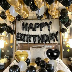 Happy Birthday Balloon Garland Kit Complete Arch Set with 16 Inch Letter Balloons Heart Balloons and Assorted Latex Balloons for Stunning Party Decor