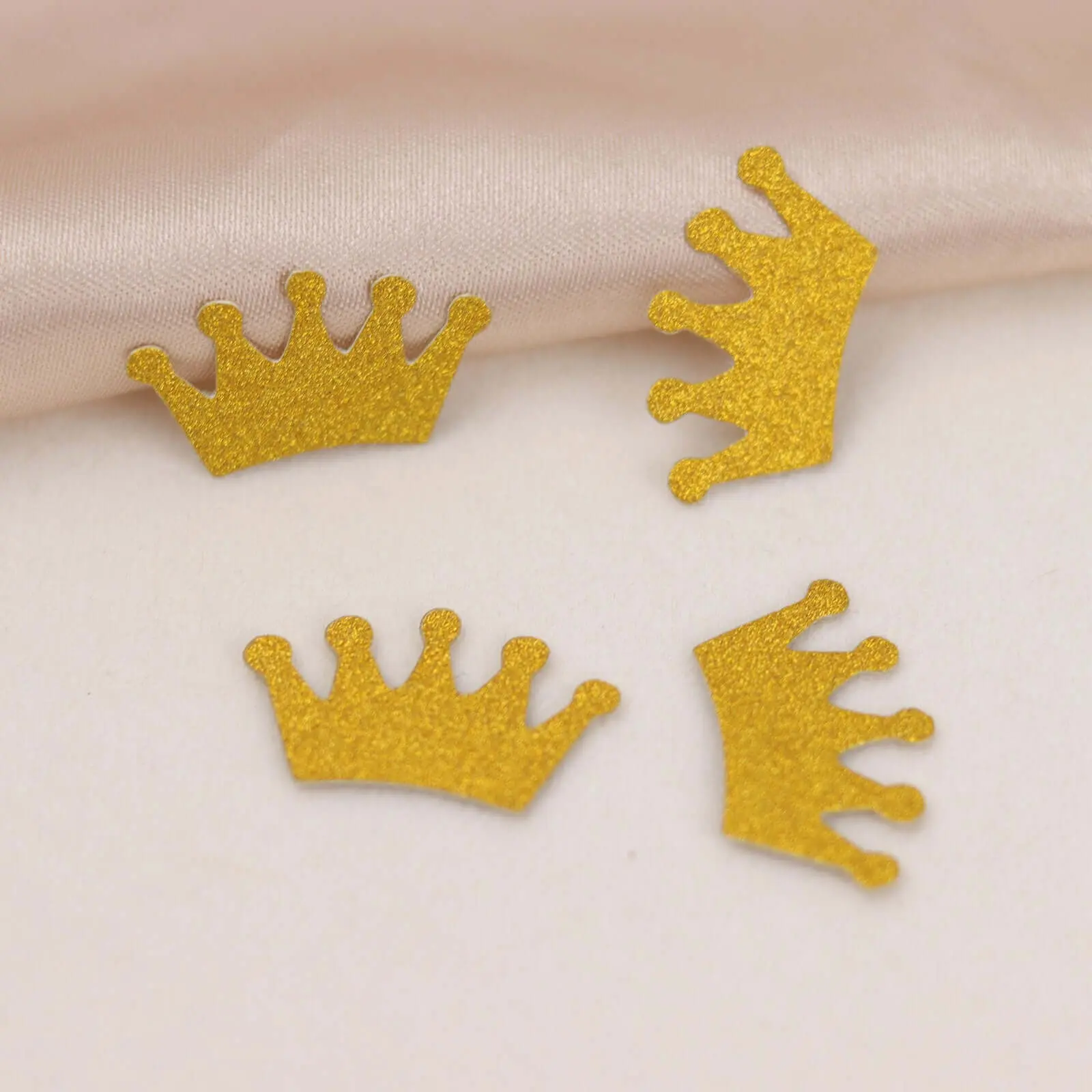 300 Pcs Glitter Princess Crown Paper Confetti Double-Sided Gold, Baby Shower Party Table Scatters - Decorative and Sparkling Design