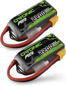 OVONIC 3s Lipo Battery 35C 2200mAh 11.1V Lipo Battery with XT60 Connector for Airplane RC Quadcopter Helicopter FPV Drone