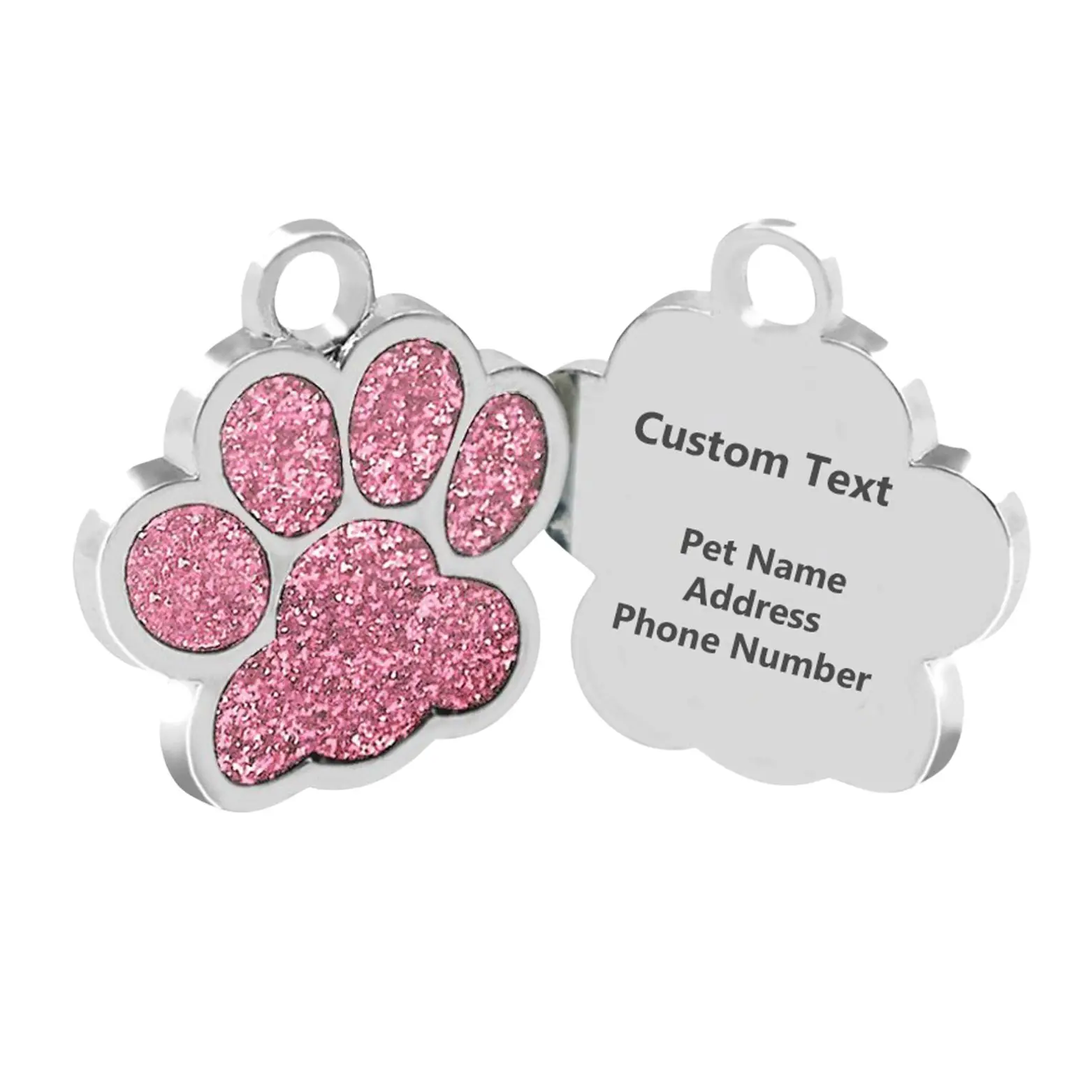 Custom Pet Tag for Dogs & Cats – Personalized Name Tag with 5 Lines of Text – Durable Alloy ID Tag for Year-Round Use