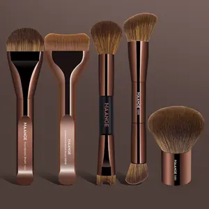 MAANGE 5pcs Makeup Brush Set, Synthetic Makeup Brushes, Cosmetic Brushes, Foundation, Loose Powder, Blush, Contour & Concealer Brushes, Makeup Tool for Even Application, for Liquid and Cream Foundations, Makeup Gifts for Friends