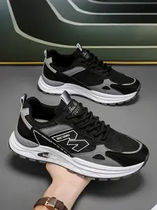 Men's Slip-Resistant Dad Shoes | Breathable Soft Sole Sneakers | All-Day Comfort Campus Wear, Casual