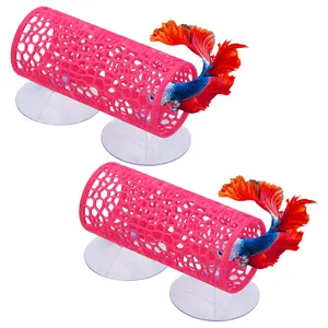 PETAXCELL Betta Tunnel Bettas Tank Accessories with Suction Cups Aquarium Fish Aquarium Decor 2pcs Intended for Small Fish / Shrimp / Guppy