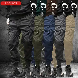 5-Pack Men's Tactical Work Pants, Multi-Pocket, Drawstring Waistband, Colorblock Design, Ripstop Fabric, Slightly Stretchy for Better Fit, Suitable for Outdoor Activities, Casual Wear, Fishing, Construction, Lightweight for Spring & Autumn