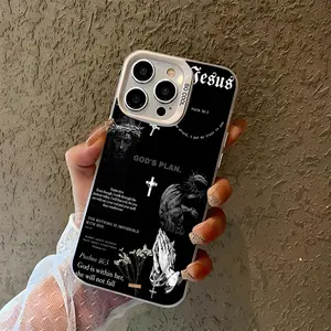 Multi-color Faith Jesus Cross Pattern Mobile Phone Case for iPhone 17 Pro Max Plus Air/16/15/14/13/12/11 Samsung Galaxy S25 S24 S23 S22 Ultra Plus FE  Luxury Shockproof Protection Back Cover