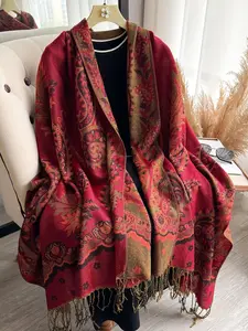 Floral Print Scarf, Boho Style Floral Pattern Shawl for Women & Girls, Fashionable Scarf for Daily Wear, Trendy All-match & Exquisite Scarf for Birthday Gift, Textured Blanket Scarf