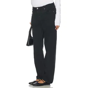 aligrace Vintage Maternity Baggy Jeans in Black